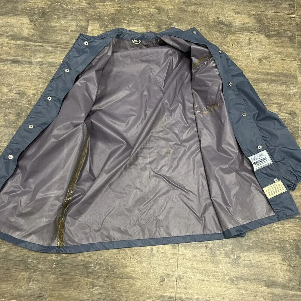 Vintage Blauer‎ Nylolite Rain Jacket/Coat Men Size Medium Blue SLOW
